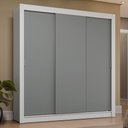 Ver imagem 1 de Guarda-roupa Casal 3 Portas de Correr Branco/cinza Sublime Plus Madesa