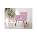 Ver imagem 3 de Poltrona Decorativa Camila Suede Rosa Pés Madeira Ms Decor