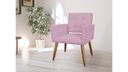Ver imagem 3 de Poltrona Decorativa Camila Suede Rosa Pés Madeira Ms Decor