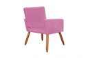 Ver imagem 2 de Poltrona Decorativa Camila Suede Rosa Pés Madeira Ms Decor