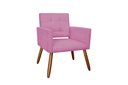 Ver imagem 1 de Poltrona Decorativa Camila Suede Rosa Pés Madeira Ms Decor
