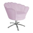 Ver imagem 2 de Kit 2 Poltronas Decorativa Pétala Base Giratória Metal Suede Rosê Mz Decor