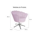 Ver imagem 3 de Kit 2 Poltronas Decorativa Pétala Base Giratória Metal Suede Rosê Mz Decor