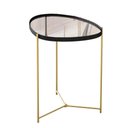 Ver imagem 1 de Mesa Lateral Orgânica Alamanda Espelhada com Pés Metálicos Preto/dourado