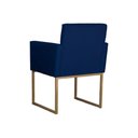 Ver imagem 2 de Poltrona Klara para Sala e Recepção Base Dourada Suede Azul Marinho