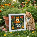 Ver imagem 1 de Quadro Pai de Gato 33x33cm Mold Preta