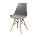 Ver imagem 3 de Kit 4 Cadeiras Saarinen Dsw Estofada Base Madeira Sala Cozinha Jantar La Mobilia