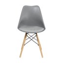 Ver imagem 4 de Kit 4 Cadeiras Saarinen Dsw Estofada Base Madeira Sala Cozinha Jantar La Mobilia