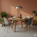 Ver imagem 6 de Kit 4 Cadeiras Saarinen Dsw Estofada Base Madeira Sala Cozinha Jantar La Mobilia