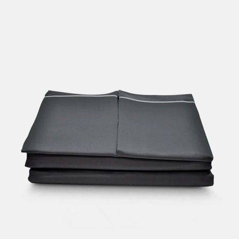 Jogo de Cama Algodão Queen 400 Fios Barcelona Zinc Blue Gardenia