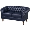 Ver imagem 2 de Namoradeira Chesterfield Duque 2 Lugares em Corano Azul Marinho