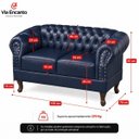 Ver imagem 5 de Namoradeira Chesterfield Duque 2 Lugares em Corano Azul Marinho