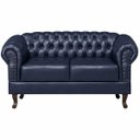 Ver imagem 3 de Namoradeira Chesterfield Duque 2 Lugares em Corano Azul Marinho