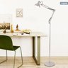 Luminária Articulada Chão Pedestal Coluna Piso Metal Abajur 1,90m Prata MT-930B-S - 3