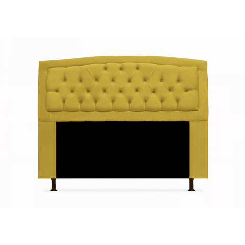 Cabeceira Estofada Geovana Para Cama Box Solteiro 90 cm Suede Amarelo - LM DECOR