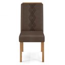 Ver imagem 3 de Conjunto Kit 2 Cadeiras de Jantar Yasmin DJ Móveis Carvalho Nobre/Veludo Moca