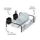 Ver imagem 3 de Escorredor de Louças Tubular com Porta Talheres Plástico - Stolf Preto