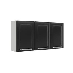 Armário Aéreo de Cozinha Itatiaia Preto 105cm 3 Portas Luce - 2