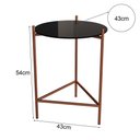 Ver imagem 3 de Mesa Lateral Gabriela Wood Tampo Madeira Pés Cobre para Sala Quarto Sofá e Decor - Cobre/preto