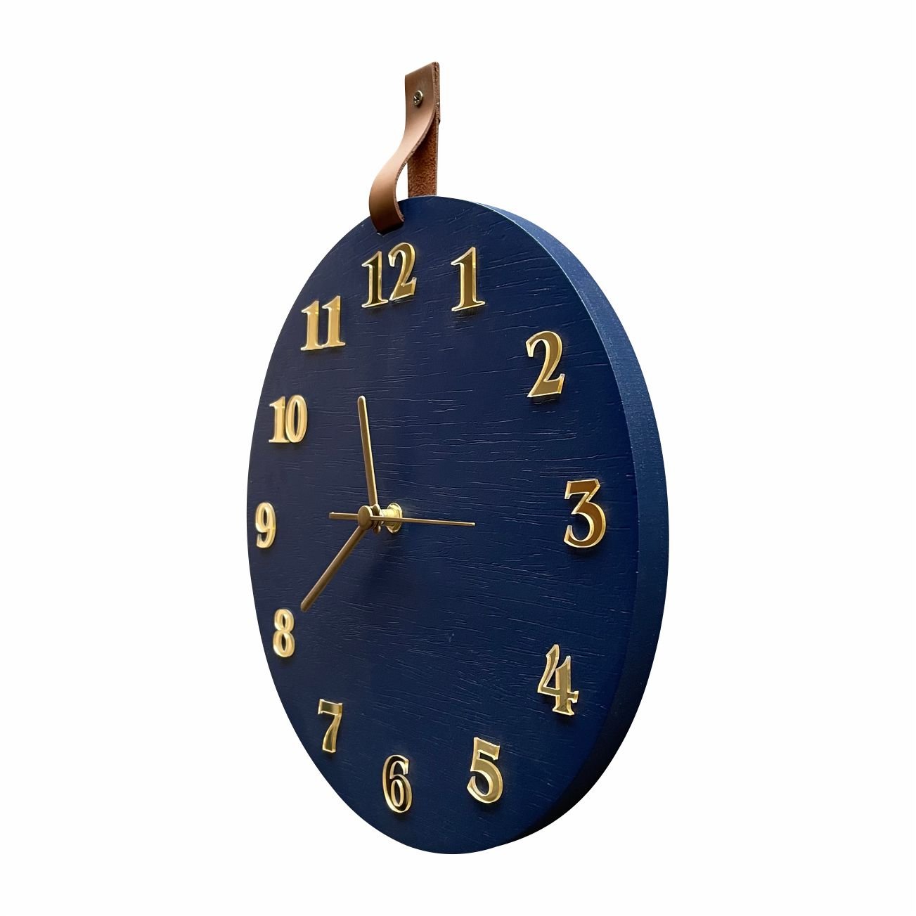Relógio De Parede Decorativo Moderno Azul e Dourado - 2