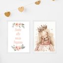 Ver imagem 1 de Kit 2 Quadros Infantis Menina Princesa - Sonhe Alto 24x18cm:moldura Branca