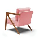 Ver imagem 5 de Kit 02 Poltronas Melissa Suede Base De Madeira Castanho Rose