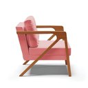 Ver imagem 6 de Kit 02 Poltronas Melissa Suede Base De Madeira Castanho Rose