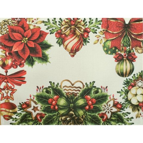 Kit 4 Jogos Americanos Coração de Amor de Natal Impermeável 43cmx34cm