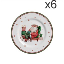 Conjunto Prato Sobremesa 6 Pçs Father Christmas - Alleanza - 1