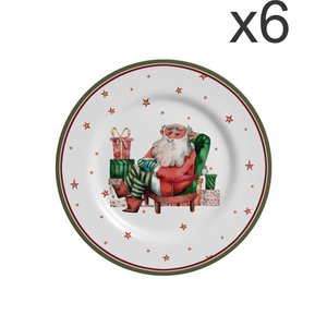 Conjunto Prato Sobremesa 6 Pçs Father Christmas - Alleanza
