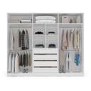 Ver imagem 3 de Guarda-roupa Valência 6 Portas 4 Gavetas com Espelho Branco/cinza - Politorno
