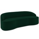 Ver imagem 1 de Sofá 3 Lugares Curvo Sala de Estar Living Lótus D02 Veludo Verde Musgo 210 cm C-303 - Lyam Decor
