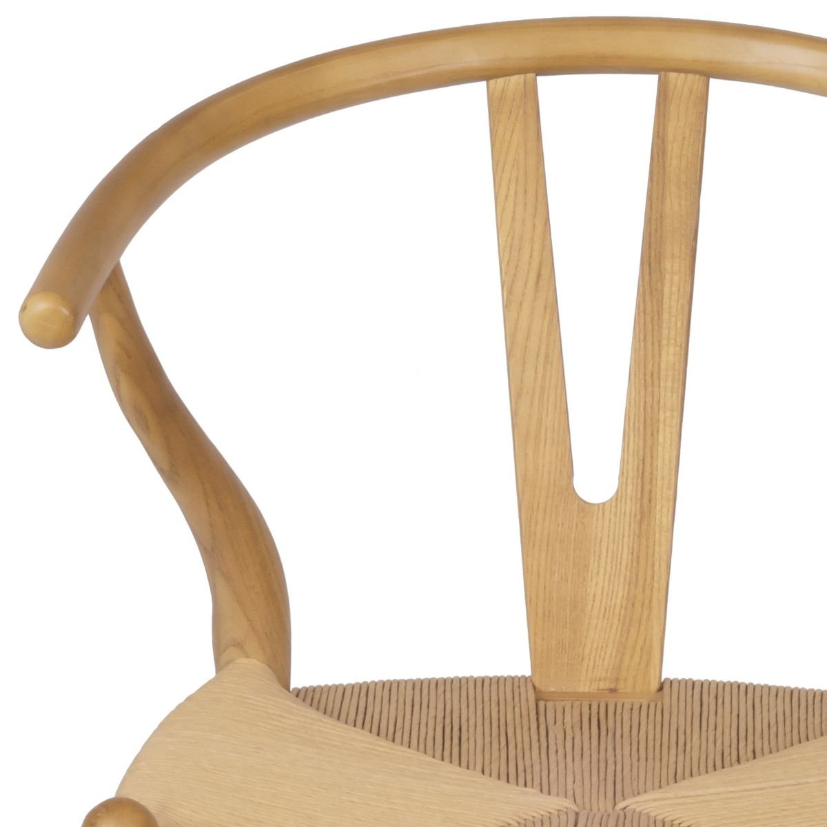 Cadeira Wishbone com Assento em Rattan Natural - 4