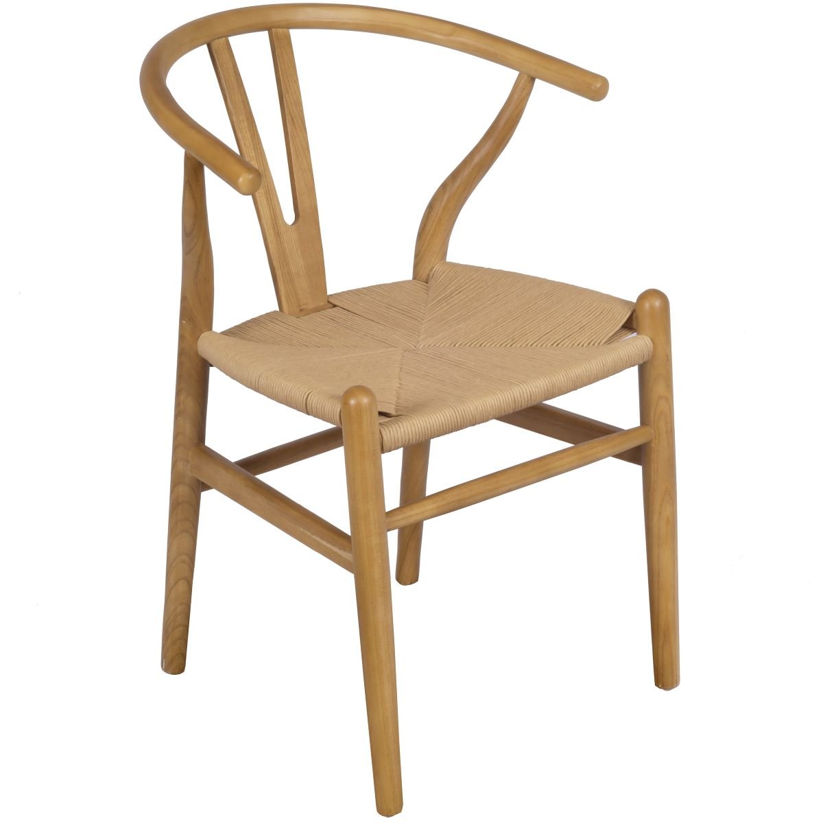 Cadeira Wishbone com Assento em Rattan Natural