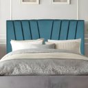 Ver imagem 2 de Cabeceira Estofada Cama Casal Queen Size 160 Cm Louise Suede:azul Turquesa