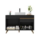 Ver imagem 5 de Gabinete Banheiro com 2 Portas e 1 Gaveta 120cm Retrô Multimóveis MP5539 Preto/Dourado