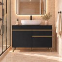 Ver imagem 7 de Gabinete Banheiro com 2 Portas e 1 Gaveta 120cm Retrô Multimóveis MP5539 Preto/Dourado