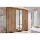 Ver imagem 1 de Guarda Roupa Casal 6 Portas e 6 Gavetas C- Espelho e Pés Cecilia Cinamomo - Panan