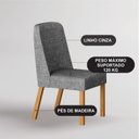 Ver imagem 5 de Conjunto Sala de Jantar Tampo Orgânico MDF 135cm com 4 Cadeiras Isis Marrom/Cinamomo/Cinza