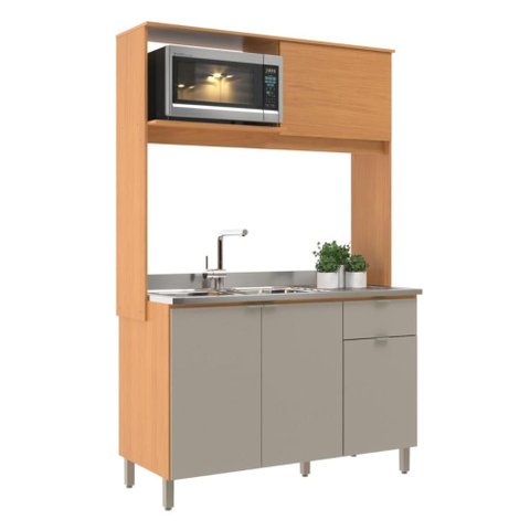 Cozinha Compacta 4 Portas 1 Gaveta Lya Angelin/Nude