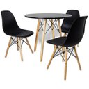 Ver imagem 1 de Mesa Redonda Eiffel P/ Sala 80cm e 3 Cadeiras Charles Eames