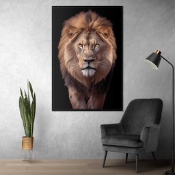 Quadro Decorativo Leão Judá Sala Quart Moldura CxAlta 100x66 Arte na Arte Moldura Preta - 2