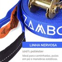 Ver imagem 4 de Slackline Zamboo Actionline 20m Azul com Catraca Reforçada Backup Protetores e Bolsa Coordenação Equ