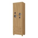 Ver imagem 2 de Guarda-roupa Infantil 62cm 2 Portas com Vidro e 2 Gavetas Bombom Multimóveis Mp4461 Madeirado