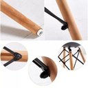Ver imagem 7 de Mesa de Jantar com 4 Cadeiras Pretas Eames 90cm Base Madeira Tampo Preto