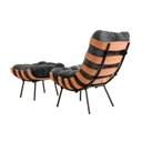 Ver imagem 2 de Poltrona Costela com Puff Coral Vivaro Decor Suede Cinza