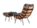 Ver imagem 2 de Poltrona Costela com Puff Coral Vivaro Decor Suede Cinza