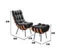 Ver imagem 3 de Poltrona Costela com Puff Coral Vivaro Decor Suede Cinza