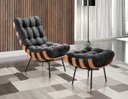 Ver imagem 4 de Poltrona Costela com Puff Coral Vivaro Decor Suede Cinza