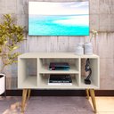 Ver imagem 1 de Rack para Tv Paris com 4 Nichos com Pés Retrô - Off White